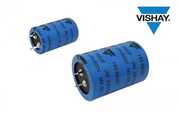 Vishay推出卡扣式功率铝电容器提高功率密度，延长使用寿命