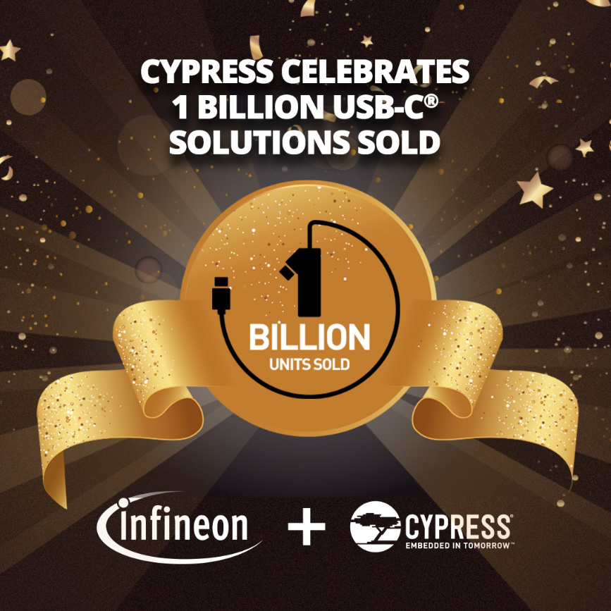 赛普拉斯 USB-C 芯片出货量突破 10 亿片