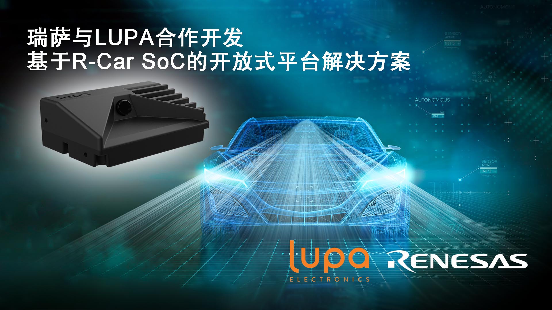 瑞萨电子携手LUPA共同推出开放平台交钥匙解决方案  以加速车载智能摄像头开发