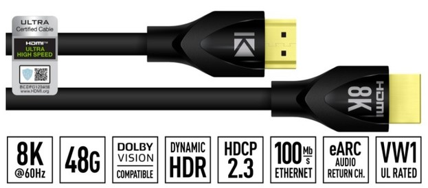 新型支持8K 60GHz画面的HDMI线缆发布