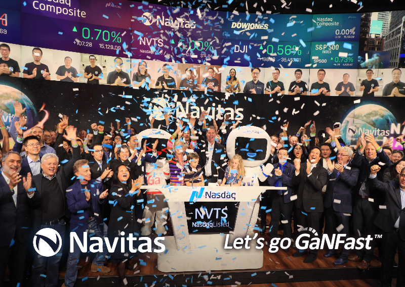 納微半導體正式登陸納斯達克，以股票代碼NVTS上市交易