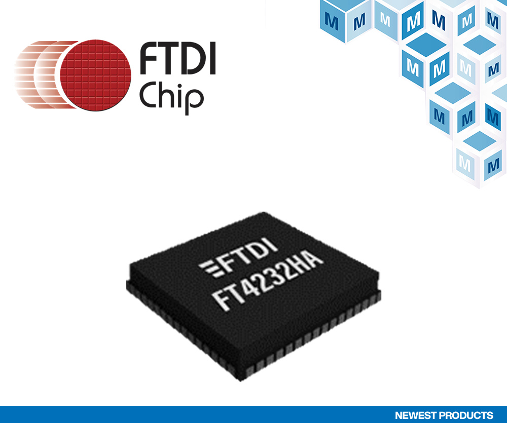 贸泽开售FTDI Chip FT4232HA USB转UART/MPSSE IC  为目标设计提供高速USB支持
